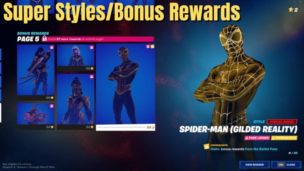 New Super Style Bonus Rewards In Fortnite CHAPTER 3