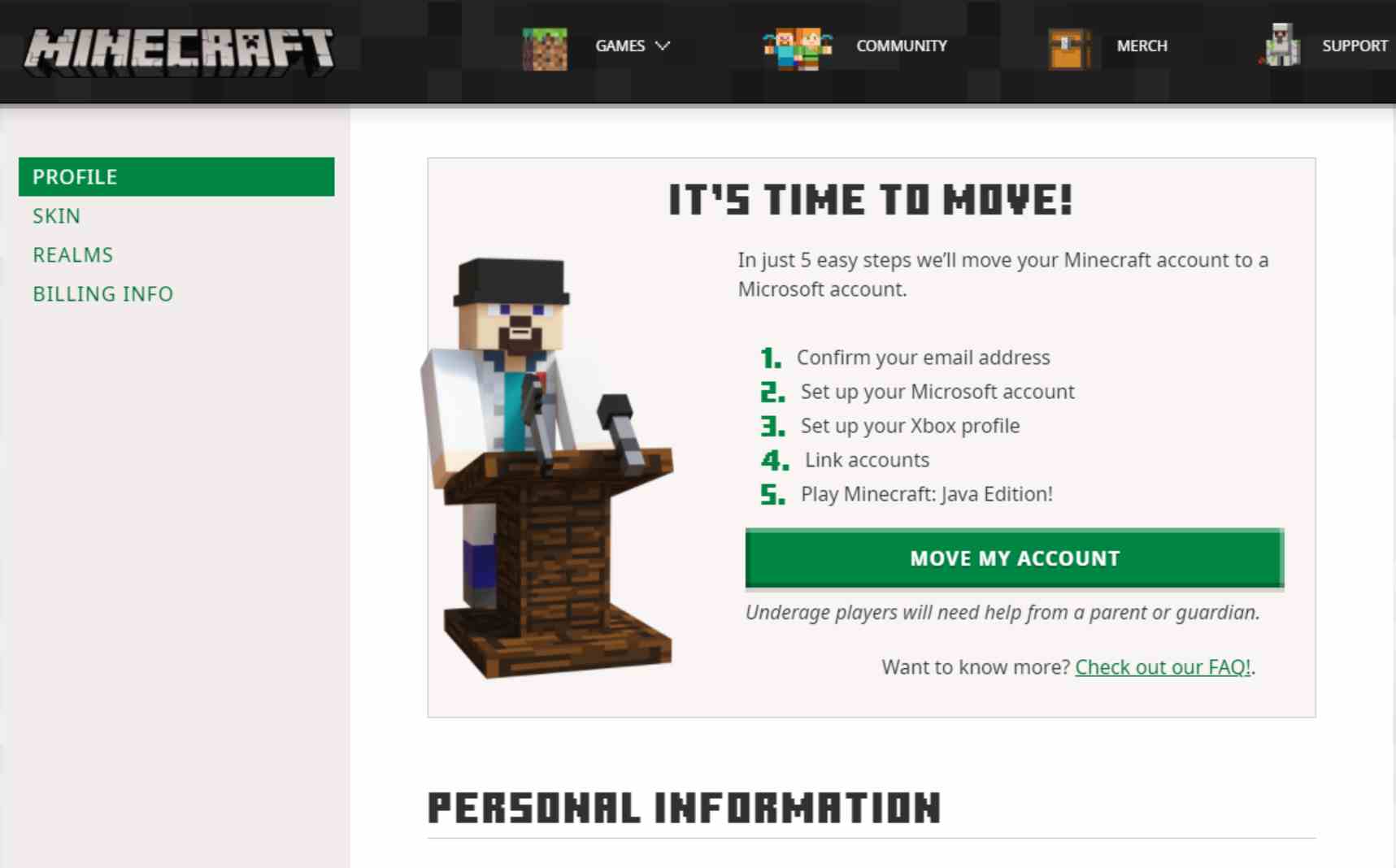 How To Migrate Minecraft Account