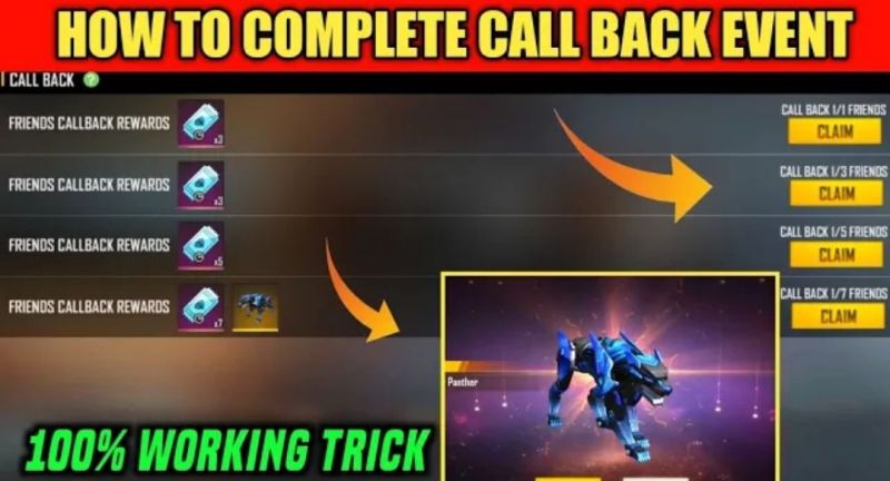 Free Fire Call Back Event LinkFree Fire Call Back Event Link