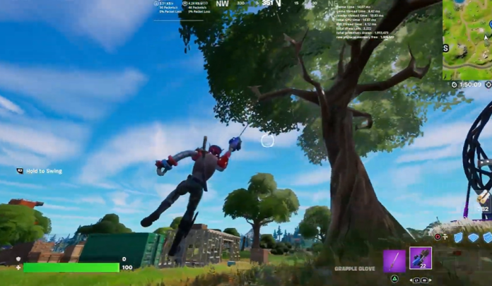 Use the Grapple Glove to Swing Off Trees