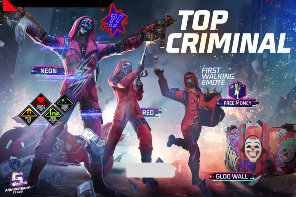 How to get Red and Neon Top Criminal Bundle in Free Fire Max