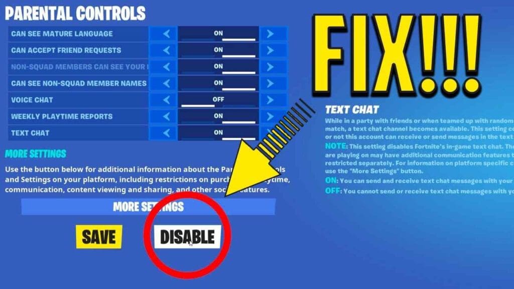How to Turn Off Parental Controls on Fortnite