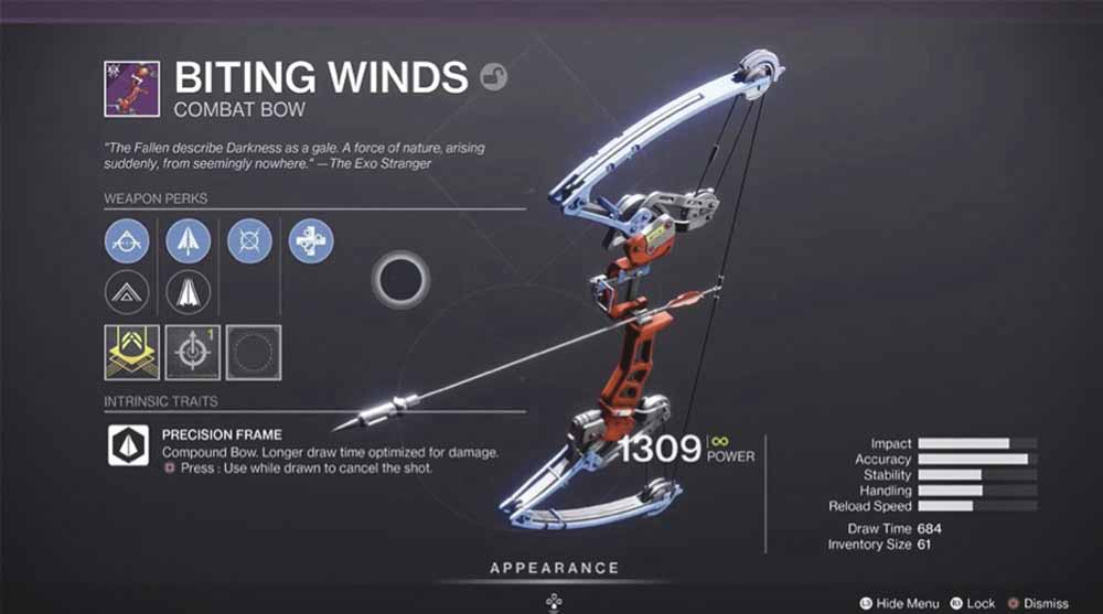 Biting Winds Bows in Destiny 2