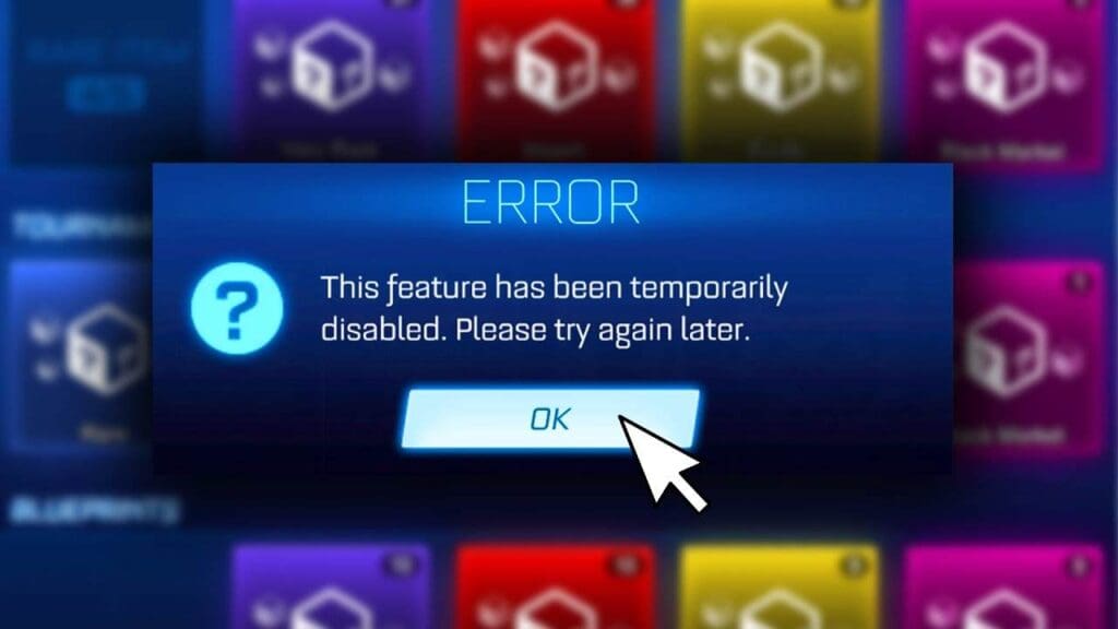 Rocket League Feature Temporarily Disabled