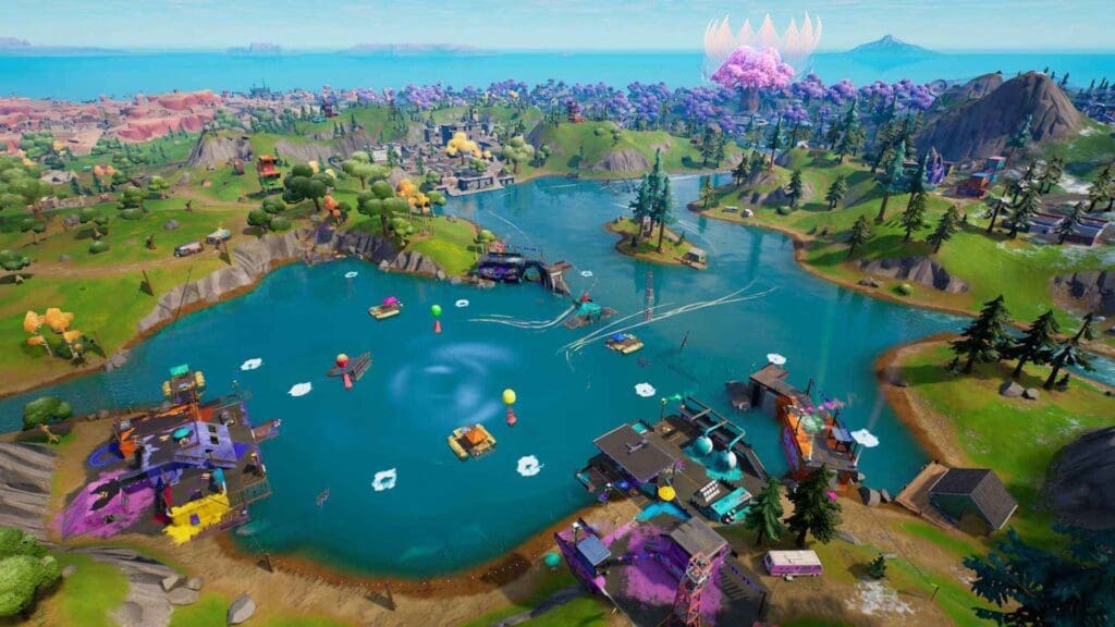 How to Deal damage to opponents at loot lake in Fortnite