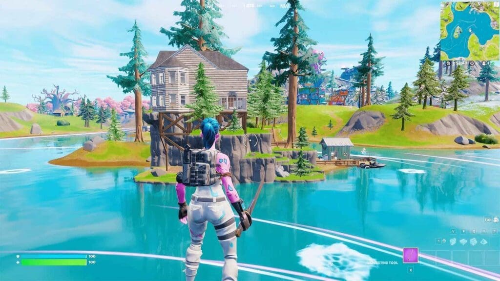 How to Deal damage to opponents at loot lake in Fortnite