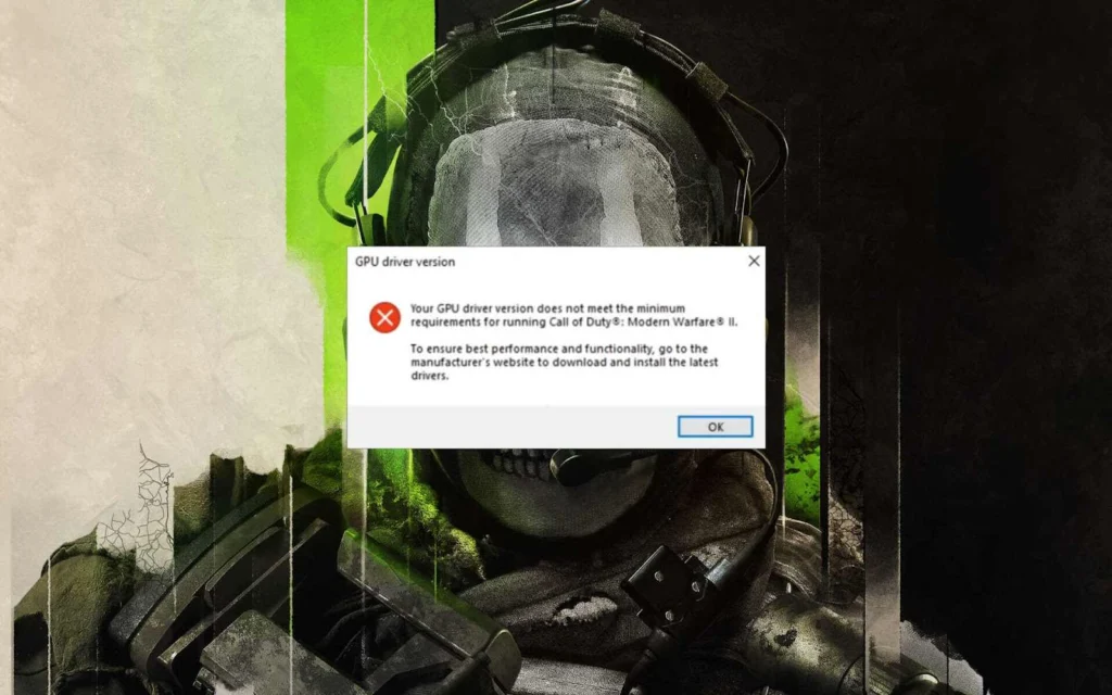 Warzone 2 GPU Driver Version Outdated Error