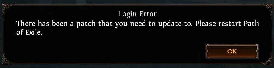 Path Of Exile Login Error There Has Been A Patch