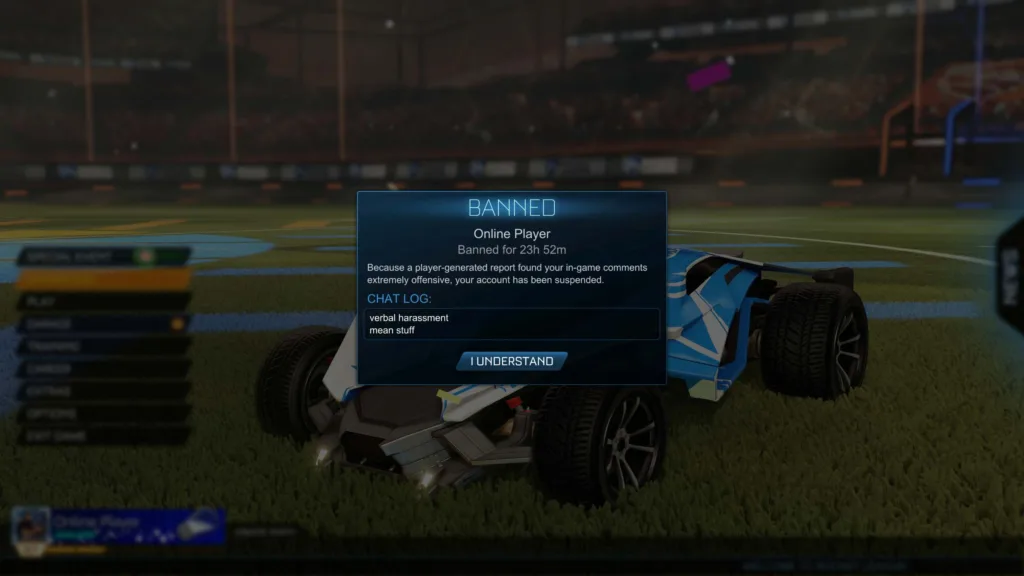 You Are Banned From Playing Online Rocket League