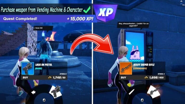 Purchase a Weapon from A Vending Machine and A Character in Fortnite