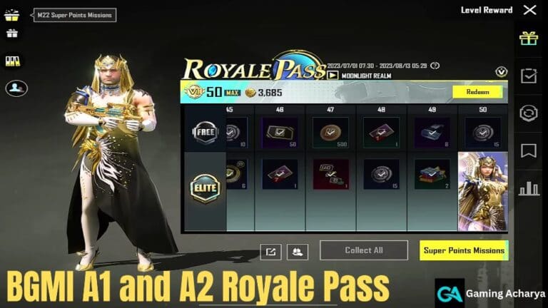 BGMI A1 and A2 Royale Pass