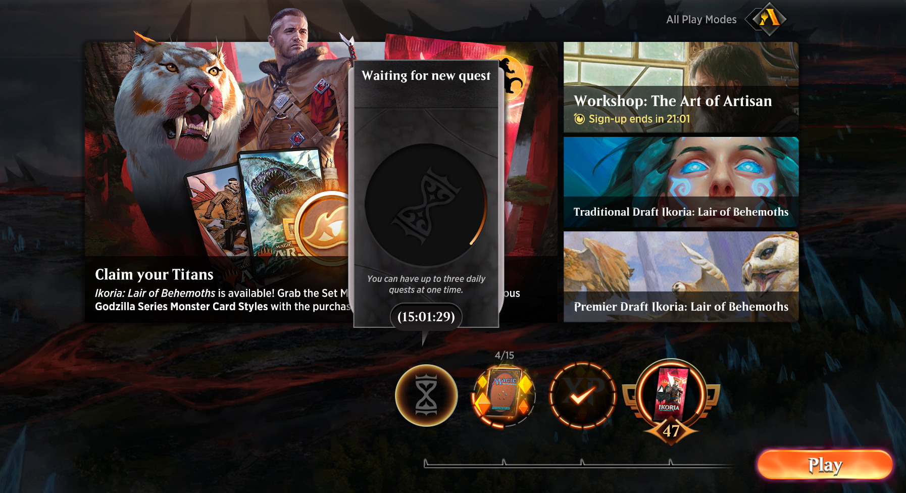 MTG arena quests not working