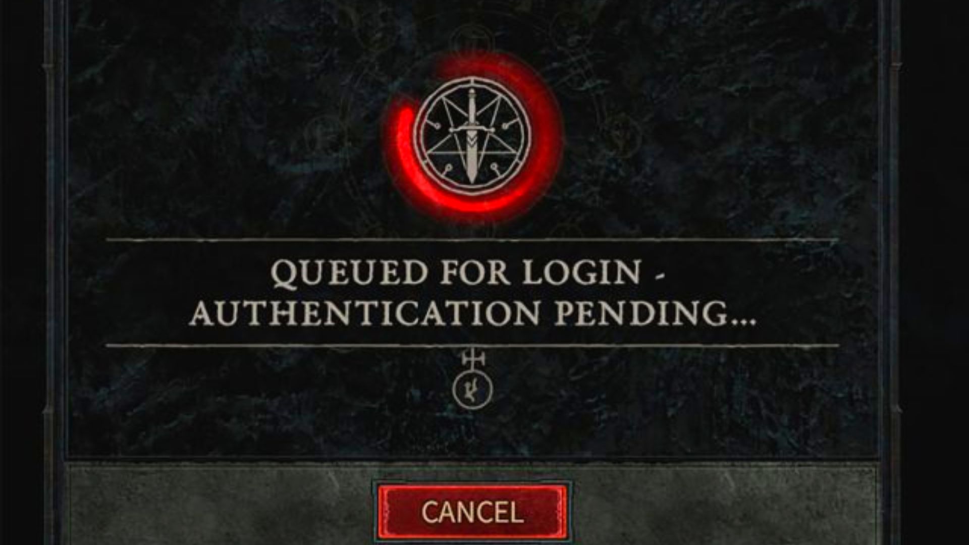 Diablo 4 queued for login authentication pending