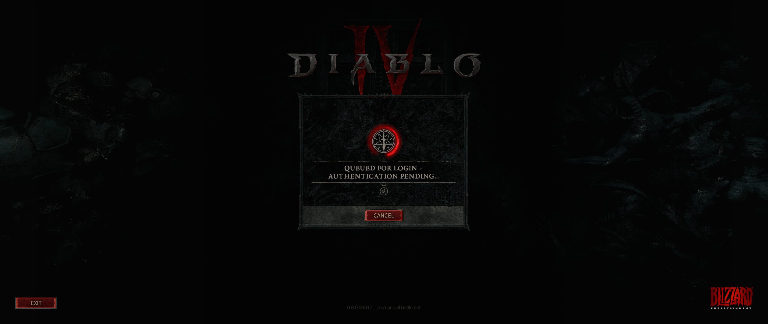 Diablo 4 queued for login authentication pending