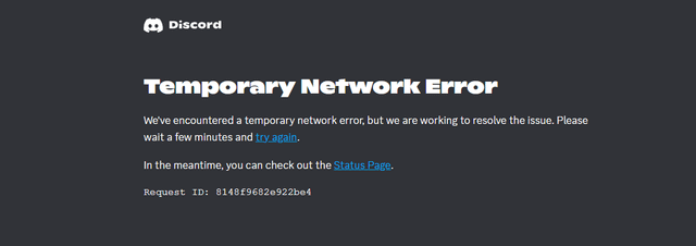 Temporary network error Discord 