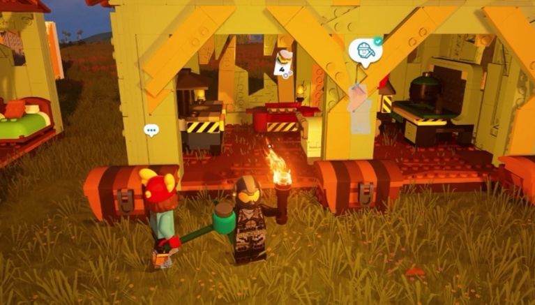 Burning in Lego Fortnite 